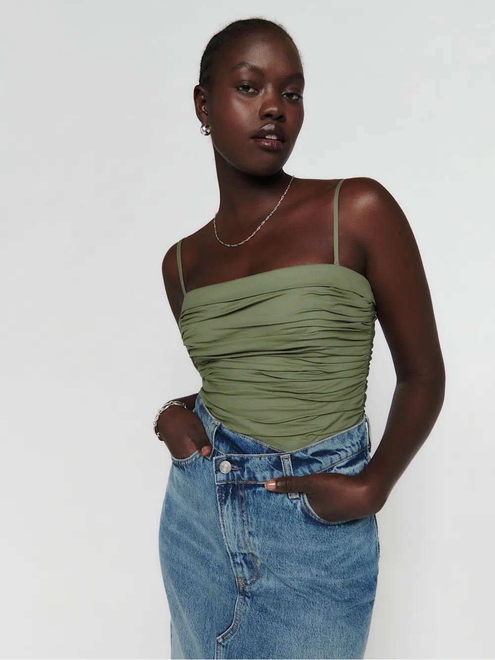 Reformation Orion Top Artichoke - Size 4